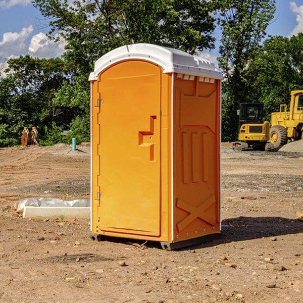 how often are the portable restrooms cleaned and serviced during a rental period in Ute IA